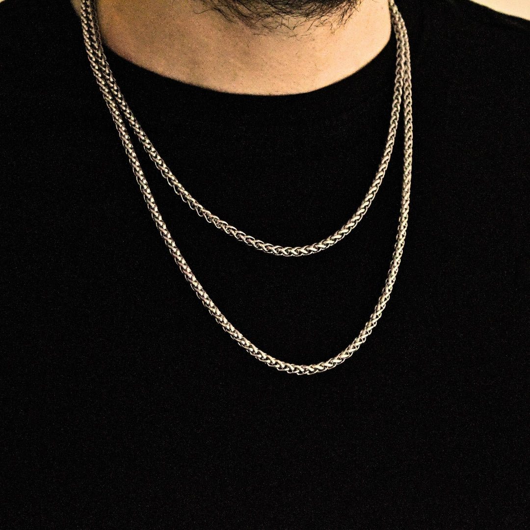 Silver Spiga Wheat Chain (4mm)