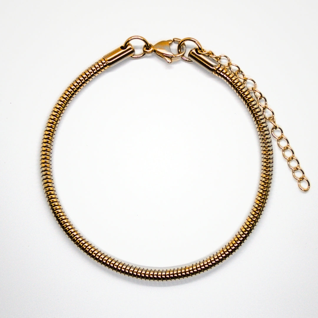 Silver Rounded Snake Chain Bracelet (3mm)
