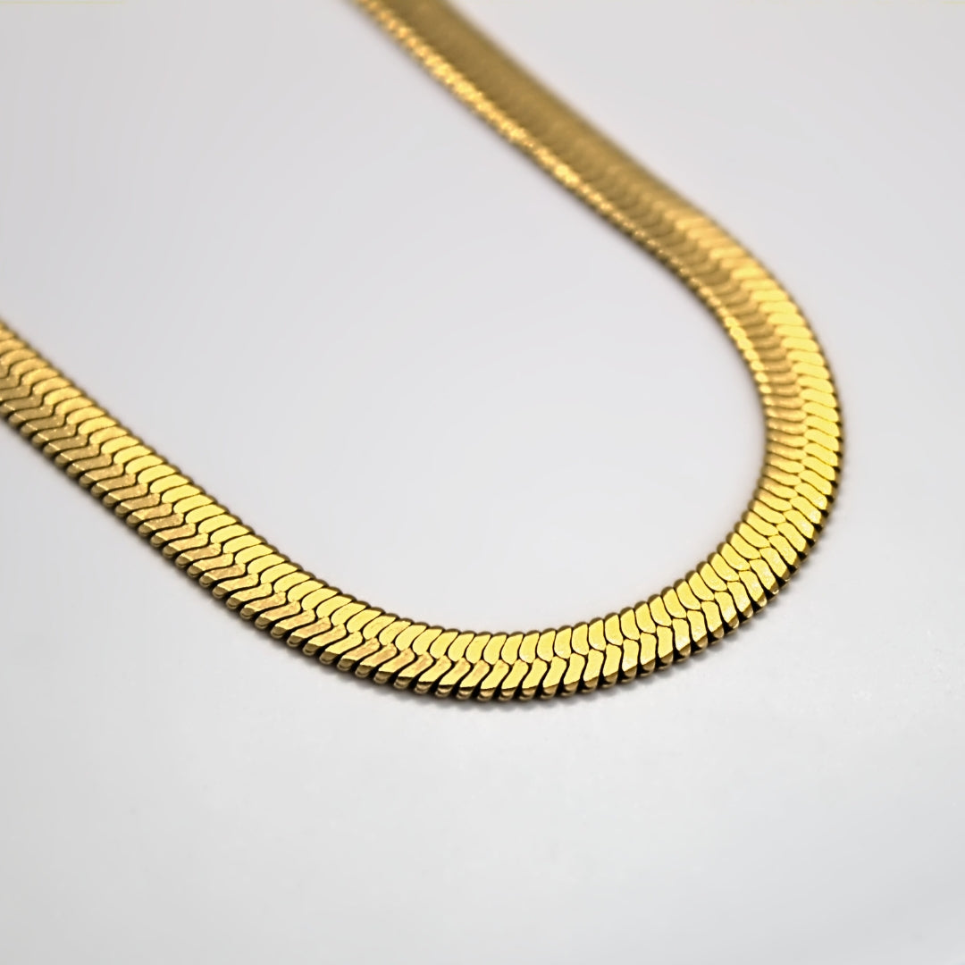 Gold Flat Snake Chain (4mm)