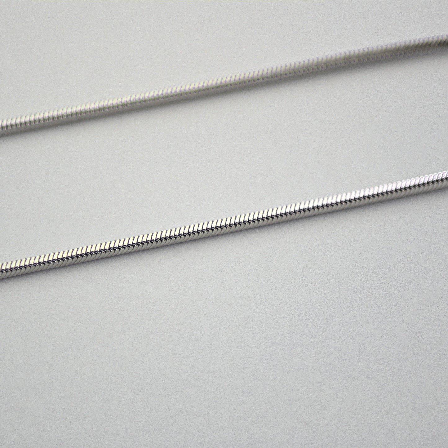 Close up 2mm snake chain.