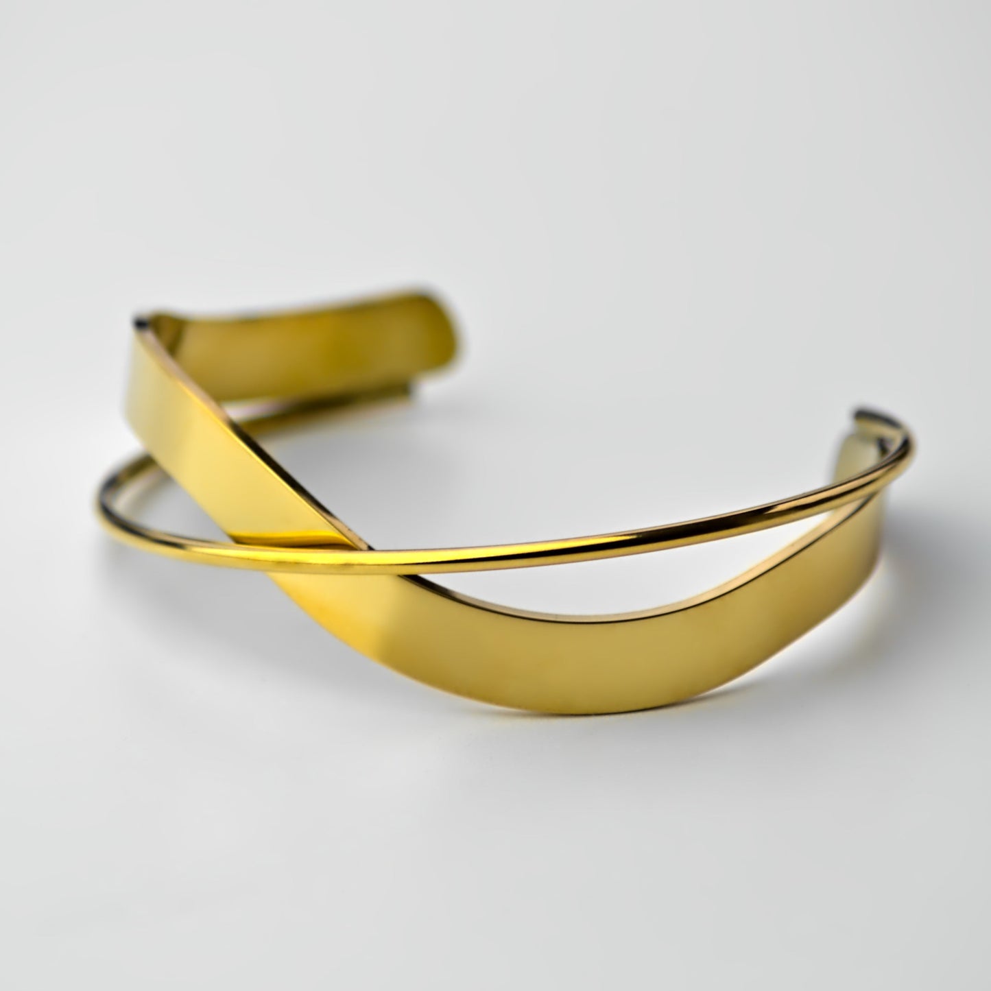 Interweaving Open-Cuff Bangle