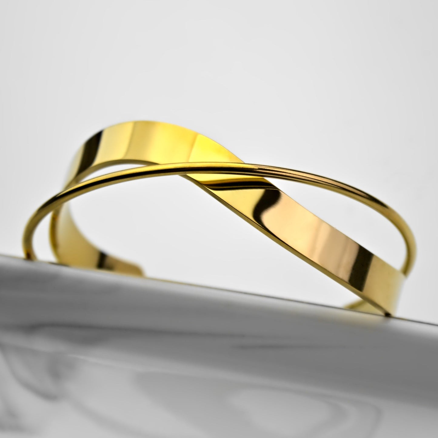 Interweaving Open-Cuff Bangle