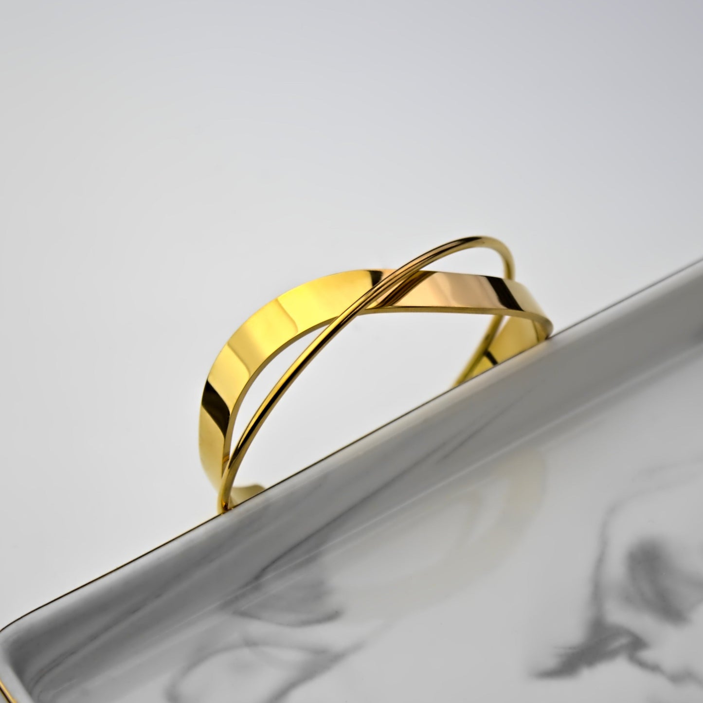 Interweaving Open-Cuff Bangle