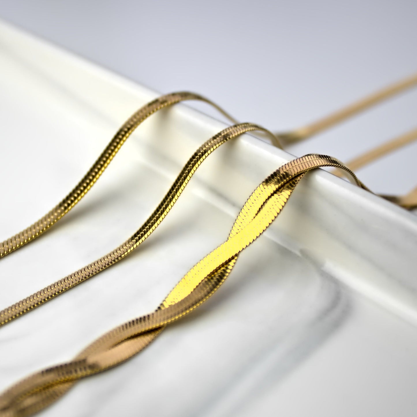 Gold Herringbone Necklace