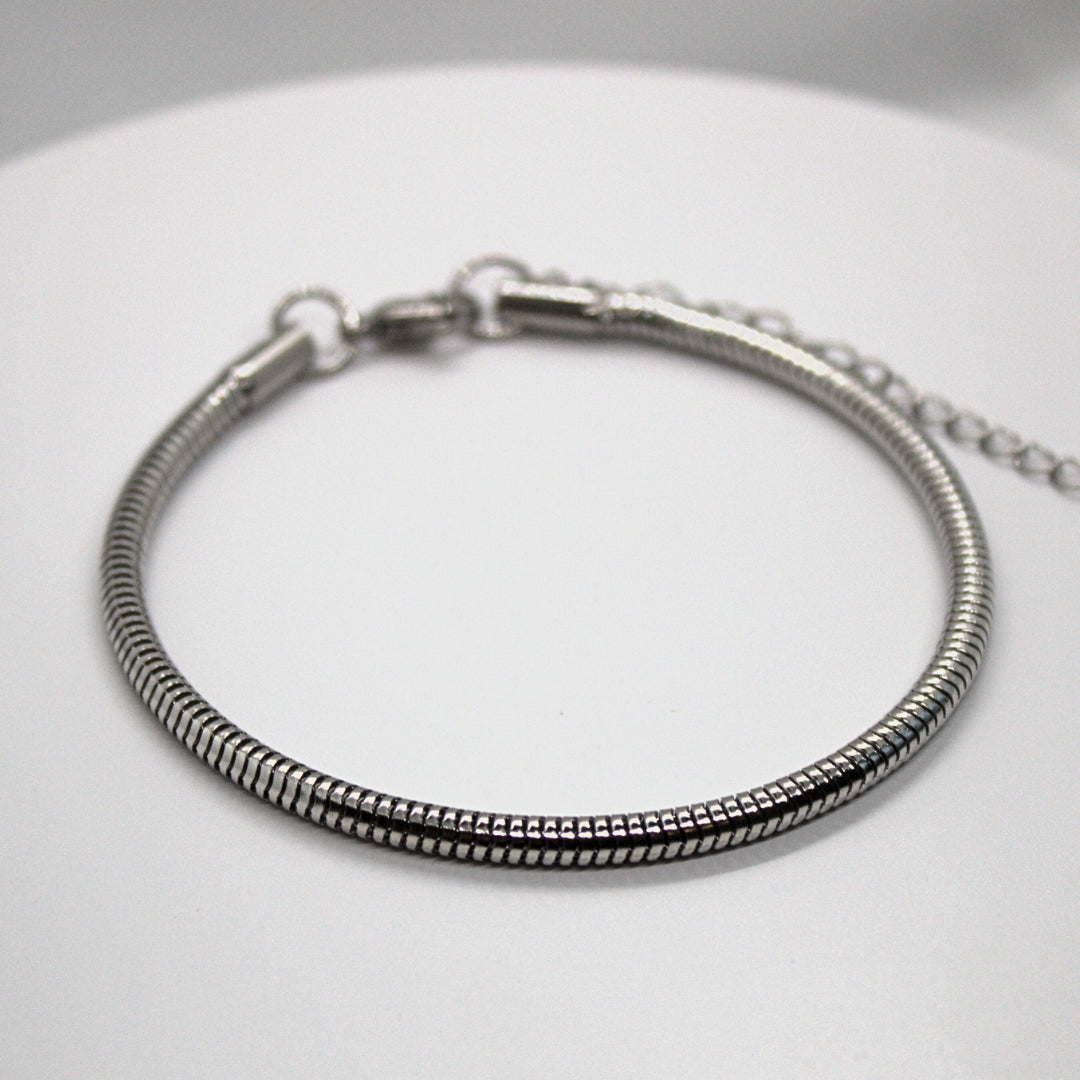 Silver Rounded Snake Chain Bracelet (3mm)