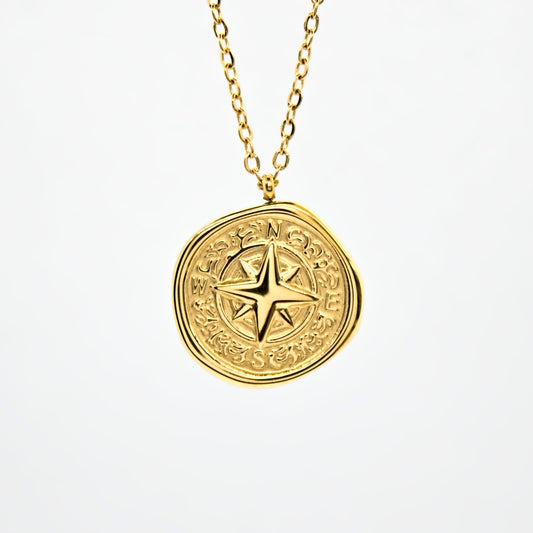 Gold Compass Necklace